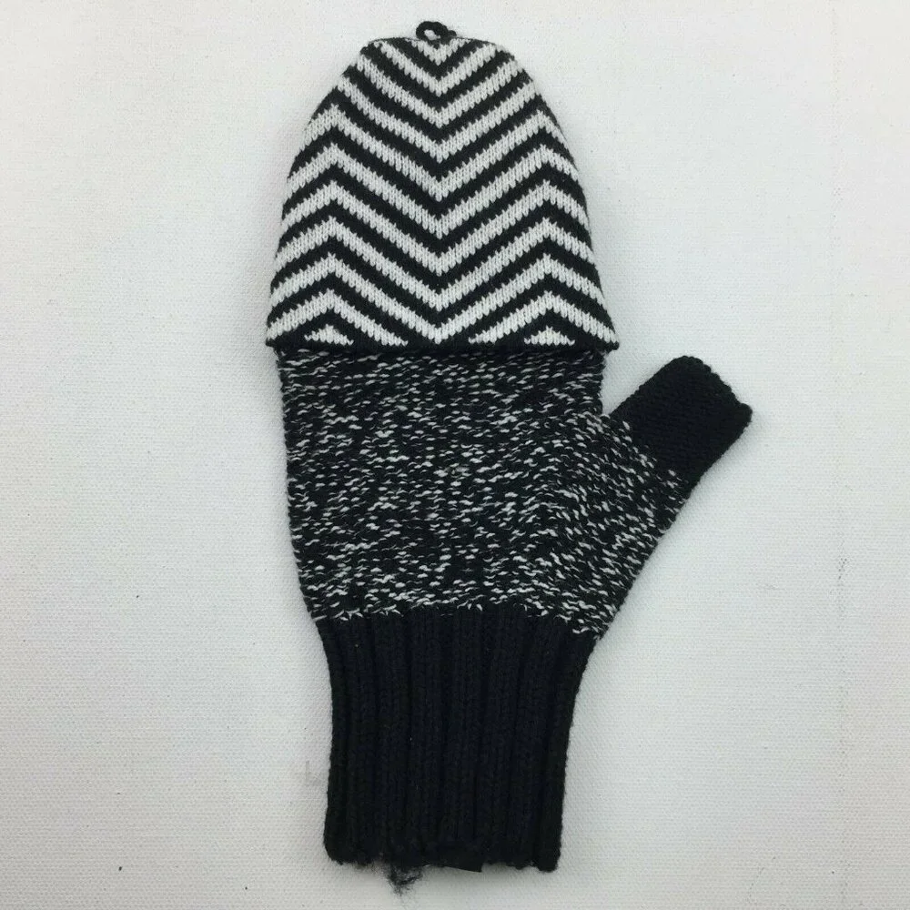 Lucky Brand Exploded Geo Gloves Winter Fingerless Mittens Blue One Size